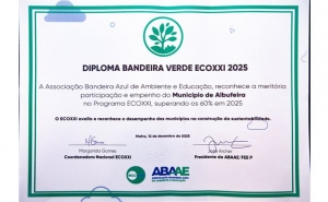 MUNICÍPIO DE ALBUFEIRA FOI GALARDOADO COM A BANDEIRA VERDE «ECOXXI 2025» 