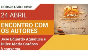 DULCE MARIA CARDOSO E JOSÉ EDUARDO AGUALUSA EM CONVERSA NA BIBLIOTECA  MUNICIPAL DE FARO