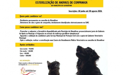 Município de Almodôvar lançou a Campanha Municipal de Apoio à Esterilização de Animais de Companhia
