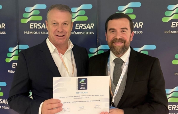 Inframoura recebeu pela ERSAR, o Selo de Qualidade Exemplar da Água para Consumo Humano