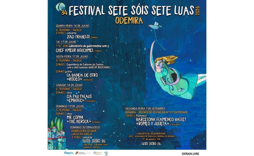 ODEMIRA RECEBE PROGRAMAÇÃO INTERNACIONAL DO FESTIVAL SETE SÓIS SETE LUAS
