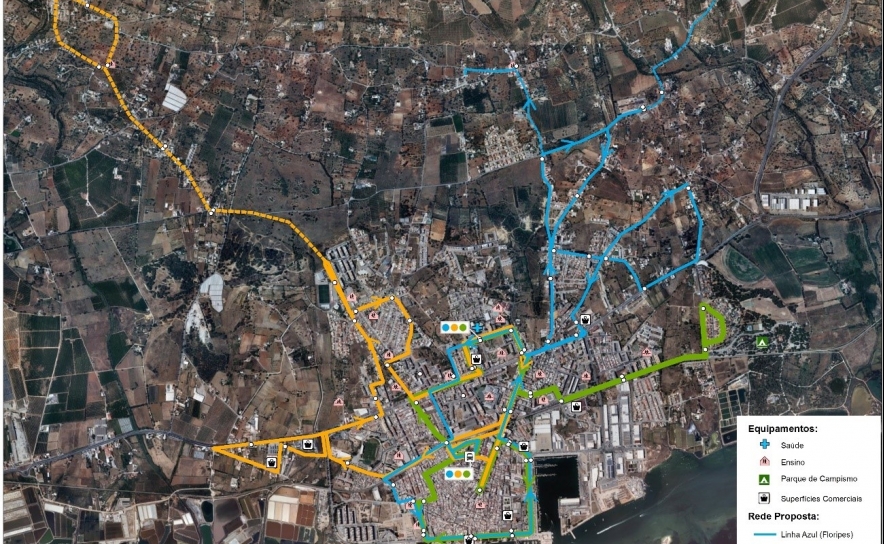 Rede de transportes públicos urbanos de Olhão alargada