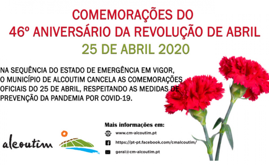 Município de Alcoutim cancela comemorações do 46º aniversário do 25 de abril de 1974