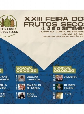 23.ª EDIÇÃO DA FEIRA DOS FRUTOS SECOS REGRESSA A ALCANTARILHA DE 4 A 6 DE SETEMBRO