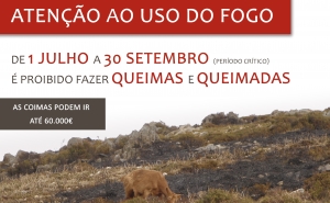 Queimas e Queimadas proibidas de 1 de julho a 30 de setembro
