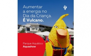 O Patim, mascote da Vulcano, estará no Aquashow para animar os mais novos no Dia da Criança
