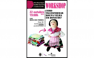 Workshop de Chocolate e de como transportar roupa velha em bonecos