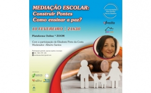 Ensinar a Paz e mediação em meio escolar serão os temas do Ciclo de Sessões «Mais Família, Novos Desafios»