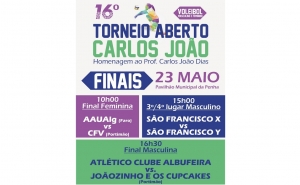 FINAIS DO 16º TORNEIO VOLEIBOL «MEMORIAL CARLOS JOÃO» DISPUTAM-SE NO PAVILHÃO MUNICIPAL DA PENHA