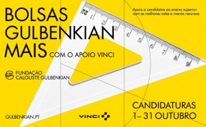 CANDIDATURAS ABERTAS PARA BOLSAS GULBENKIAN MAIS ATÉ 31 DE OUTUBRO