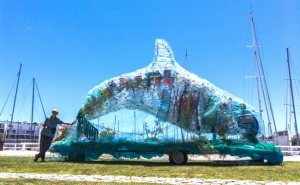 Museu de Portimão exibe escultura singular de um enorme golfinho intitulada «Ouvir o oceano» 
