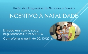 Incentivo à Natalidade na União das Freguesias de Alcoutim e Pereiro