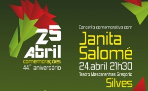 Comemorações do 44.º aniversário do 25 de Abril | JANITA SALOMÉ TRAZ «POETAS, CRAVOS E ROSAS»  A SILVES