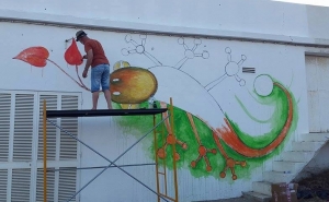 Ricardo Inácio representa Ria Formosa no Primeiro Mural de Arte Urbana de Almancil
