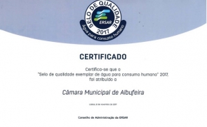 MUNICÍPIO DE ALBUFEIRA RECEBE «SELO DE QUALIDADE EXEMPLAR DA ÁGUA PARA CONSUMO HUMANO»