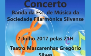 BANDA DA ESCOLA DE MÚSICA DA SOCIEDADE FILARMÓNICA SILVENSE APRESENTA-SE EM CONCERTO NO TEATRO MASCARENHAS GREGÓRIO, EM SILVES