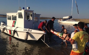 Acidente com moto de água na praia da Fuseta