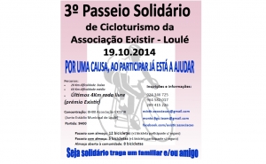 Associação EXISTIR organiza  3.º Passeio Solidário de Cicloturismo 