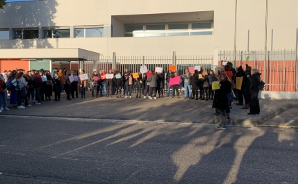 Greve: Professores à porta da Escola Secundária de Loulé