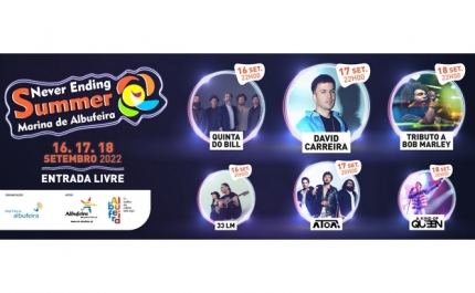 FESTIVAL DA CATAPLANA, QUINTA DO BILL E DAVID CARREIRA ANIMAM 2.ª EDIÇÃO DO NEVER ENDING SUMMER