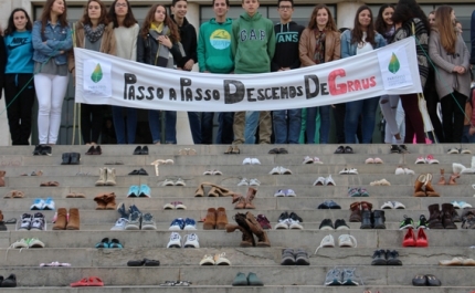 Happening  «Passo a passo descemos (de)graus» celebrou o acordo da COP 21 – uma iniciativa da Escola Secundária João de Deus
