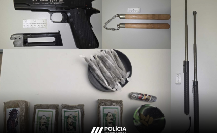 PSP detém dois jovens por tráfico de estupefacientes, posse de arma proibida e dano em residência em Vila Real de Santo António