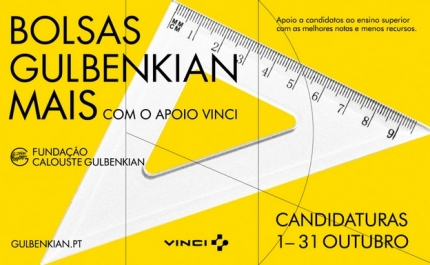CANDIDATURAS ABERTAS PARA BOLSAS GULBENKIAN MAIS ATÉ 31 DE OUTUBRO