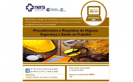 Formação Online - Procedimentos e Requisitos de Higiene, Segurança e Saúde no Trabalho