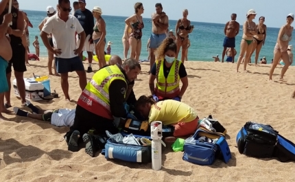 Auxiliado homem de 71 anos em paragem cardiorrespiratória na praia dos Pescadores em Albufeira