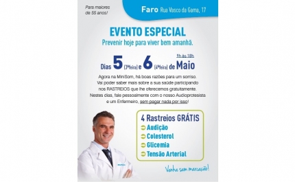 Faro recebe ação de rastreios gratuitos MiniSom nos dias 5 e 6 de Maio