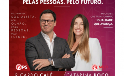 Ricardo Calé e Catarina Poço renovam mandatos à frente do PS Olhão e das MS-ID Olhão