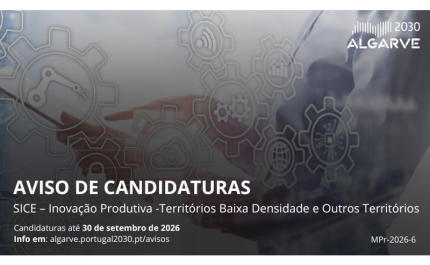 ALGARVE 2030:  11 milhões de euros para apoiar investimento produtivo e inovação empresarial
