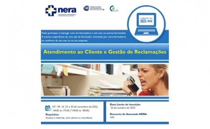 Formação Online - Ação de Formação: Atendimento ao Cliente e Gestão de Reclamações