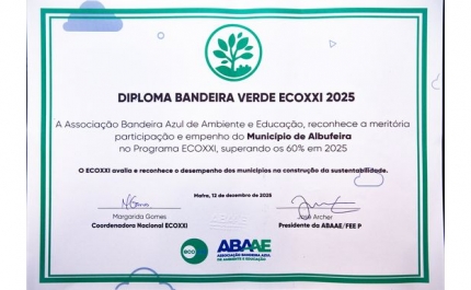 MUNICÍPIO DE ALBUFEIRA FOI GALARDOADO COM A BANDEIRA VERDE «ECOXXI 2025» 