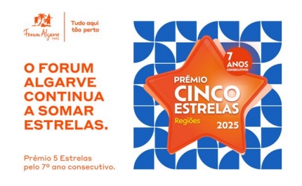 PELO 7.º ANO CONSECUTIVO FORUM ALGARVE É DISTINGUIDO COM O PRÉMIO CINCO ESTRELAS REGIÕES 
