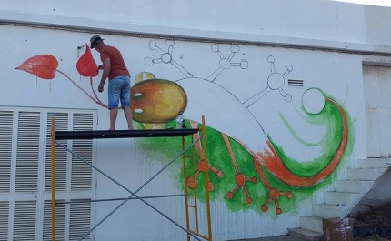 Ricardo Inácio representa Ria Formosa no Primeiro Mural de Arte Urbana de Almancil