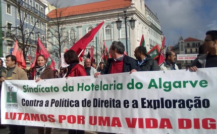 PROTESTO EM VILAMOURA CONTRA A REPRESSÃO PATRONAL