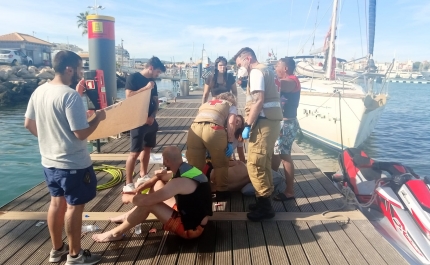 Auxiliados dois homens após acidente de mota de água junto à praia de Vilamoura em Loulé