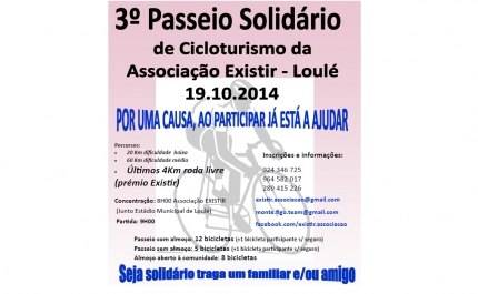 Associação EXISTIR organiza  3.º Passeio Solidário de Cicloturismo 