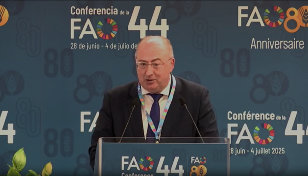 Ministro da Agricultura e Mar defende aumento do rendimento dos agricultores, em intervenção na FAO