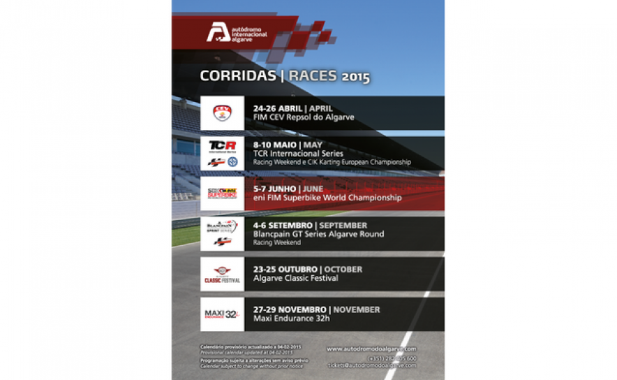 Calendário de Corridas 2015 no AIA volta a surpreender