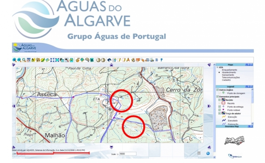 Figura 3a – Localização dos símbolos em forma de olhos (nós multimédia) para efetuar o descarregamento dos ficheiros de perfil longitudinal, sobre carta militar serie M888
