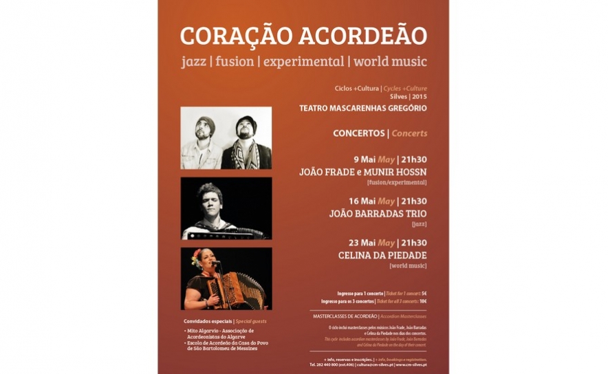 JOÃO BARRADAS TRIO ATUA NO TEATRO MASCARENHAS GREGÓRIO PARA MAIS UMA SESSÃO «CORAÇÃO ACORDEÃO»