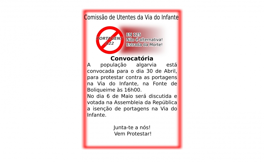 C.U.V.I. | Protesto contra portagens na Via do Infante – 30 abril