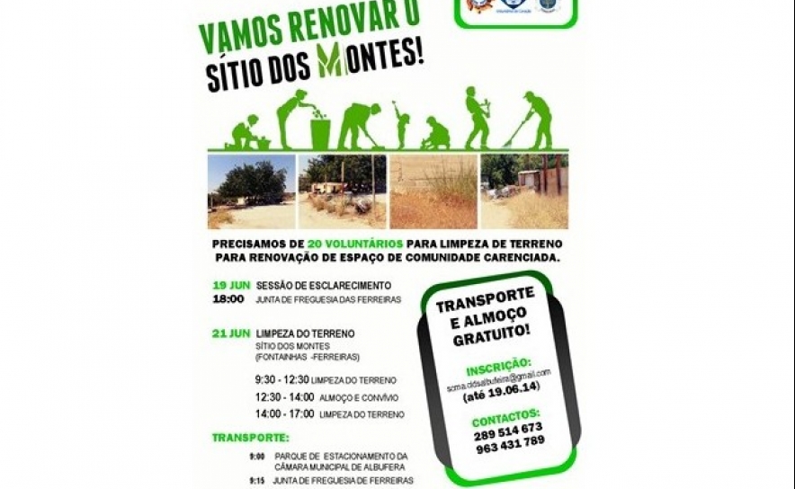 VAMOS RENOVAR O SÍTIO DOS MONTES!  (AÇÃO DE VOLUNTARIADO)