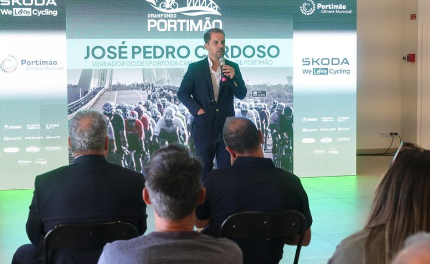 José Pedro Cardoso vereador do Desporto da Câmara Municipal de Portimão durante a apresentação da terceira edição do Granfondo