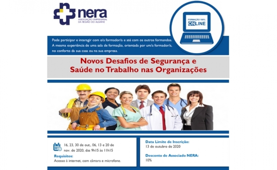 ÚLTIMAS INSCRIÇÕES: Formação Online - Novos Desafios de Segurança e Saúde no Trabalho nas Organizações