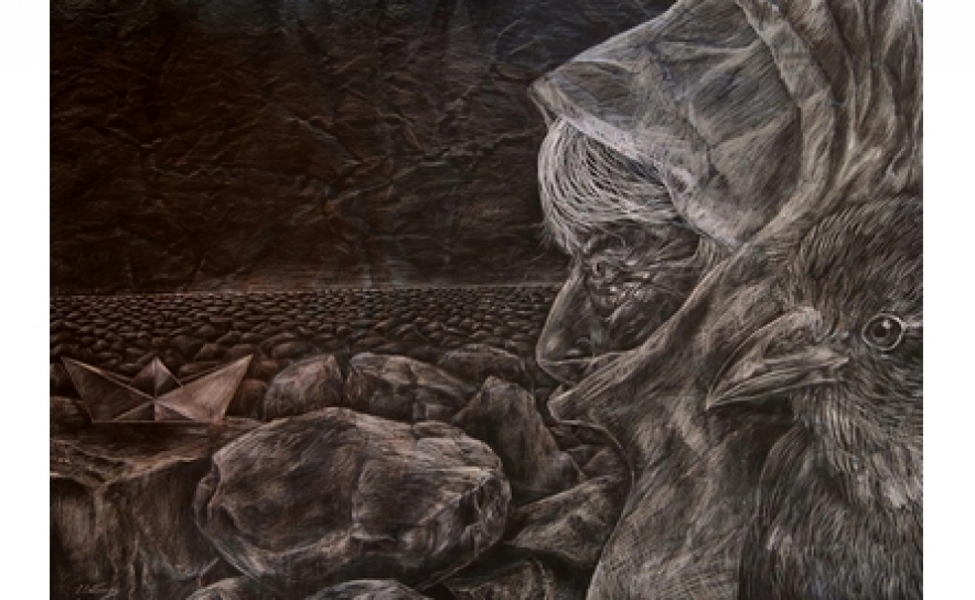 MH - Fase Negra - A Fragilidade da Vida, pintura, Sandra Caetano MH - Fase Negra - A Fragilidade da Vida, pintura, Sandra Caetano