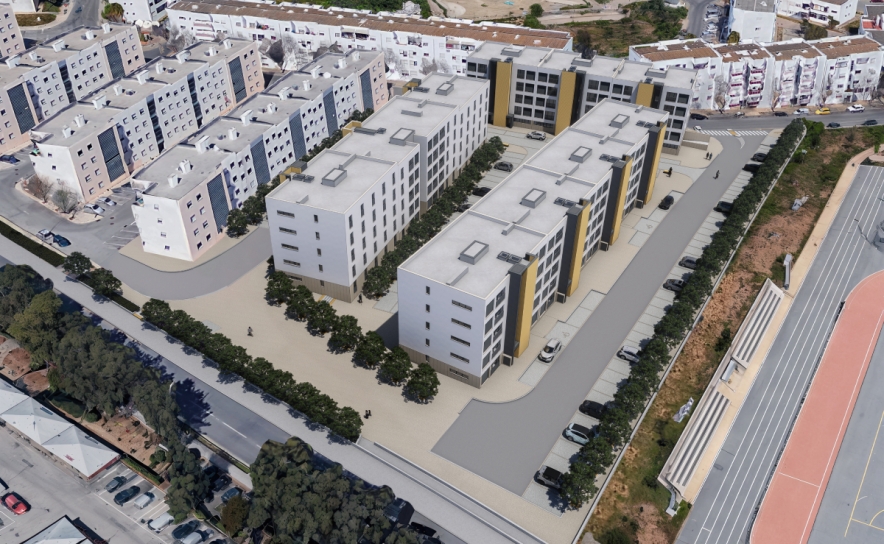 104 fogos + cohousing na Chesgal (empreitada adjudicada, concurso para atribuição a abrir brevemente) – Imagem de projeto