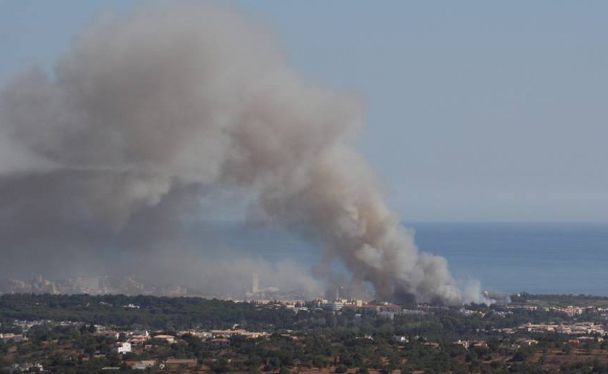 Imagem recolhida desde a praia de Faro (17:15)